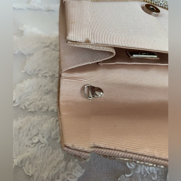 ALDO Clutch w/Tag: Beige/Bronze Rhinestones & Sequins Chain Handle Inside Pocket - Picture 7 of 9